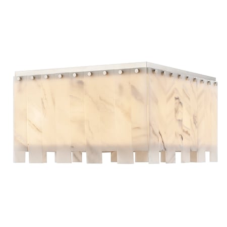 Z-Lite Viviana Flush Mount, 9-Light, 19.5 In.W x 11 In.H, Polished Nickel/Alabaster 345F20-PN